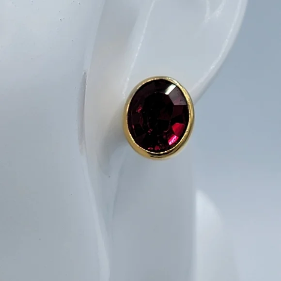 Vintage Ruby Red Earrings #2295 - Picture 6 of 12